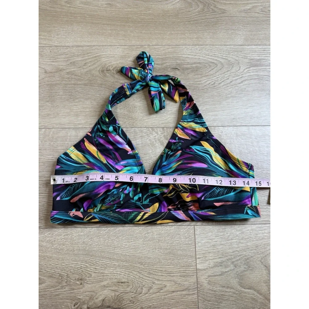 NWT Swimsuits For All Bikini Top Triangle Padded Tropical Size 8‎
